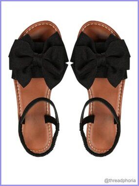 Women's Bow Flat Sandals Cute Ankle Strap Slingback Slides Dressy Summer